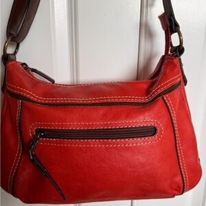 LEATHER ST JOHN BAYS ORANGE BAG/PURSE